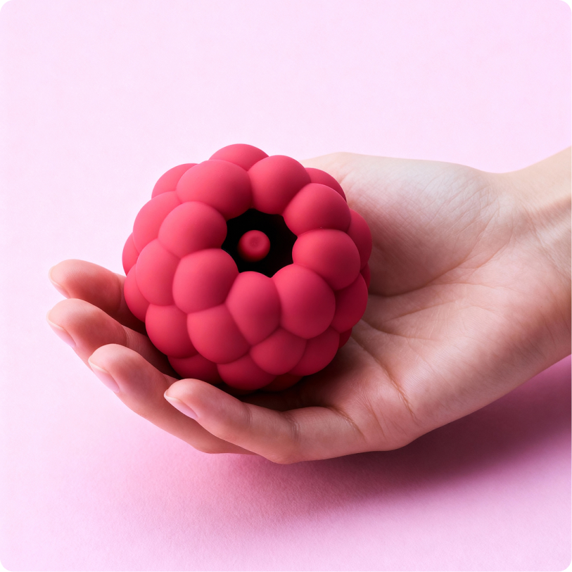 Berri raspberry vibrator — in hand